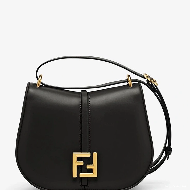 Cheap Medium Bag Calf Fendi C'mon Black In Leather 0823